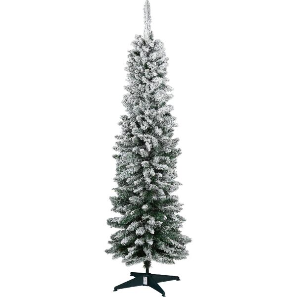 dechome 83018dv0d albero di natale slim innevato h. 180 cm pino rivestito in floccaggio bianco rami 390 - 83018dv0d