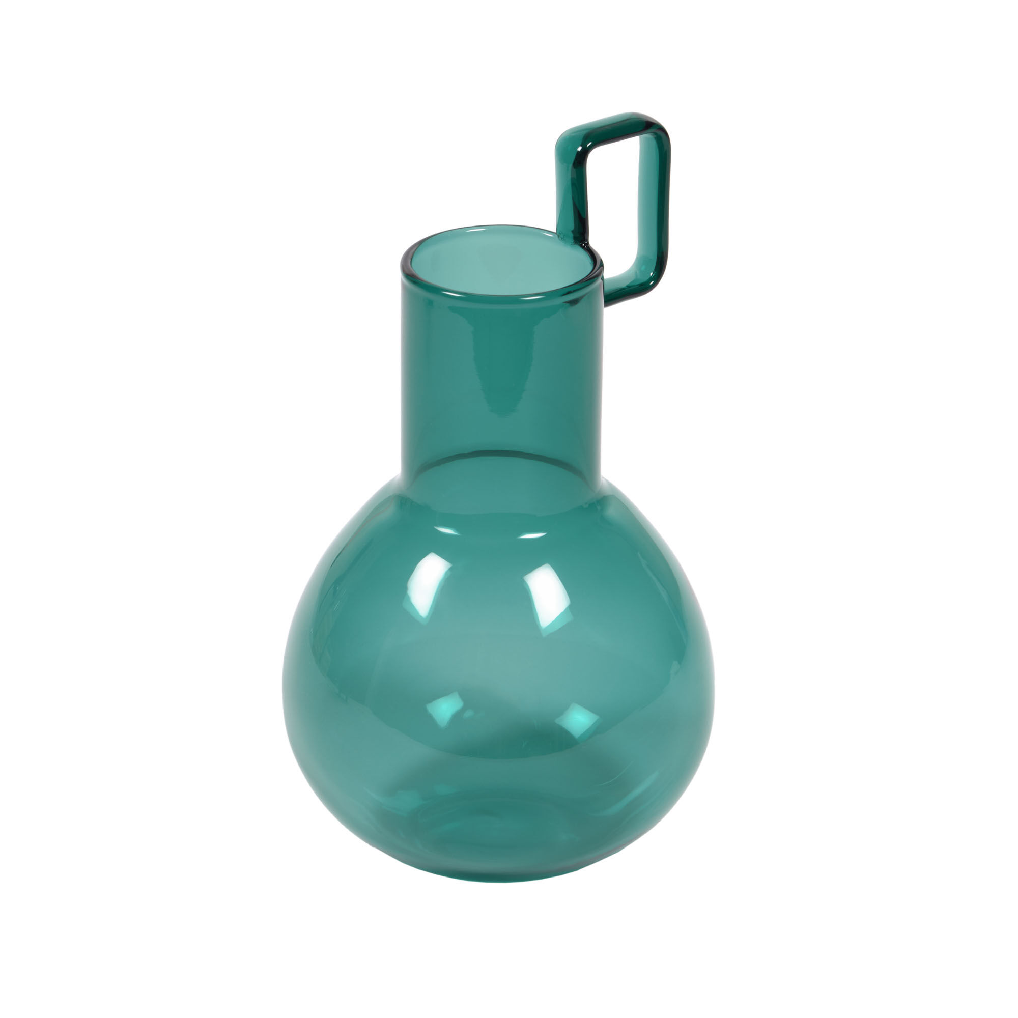 Kave Home Vaso Iarena vaso in vetro turchese 16,5 cm