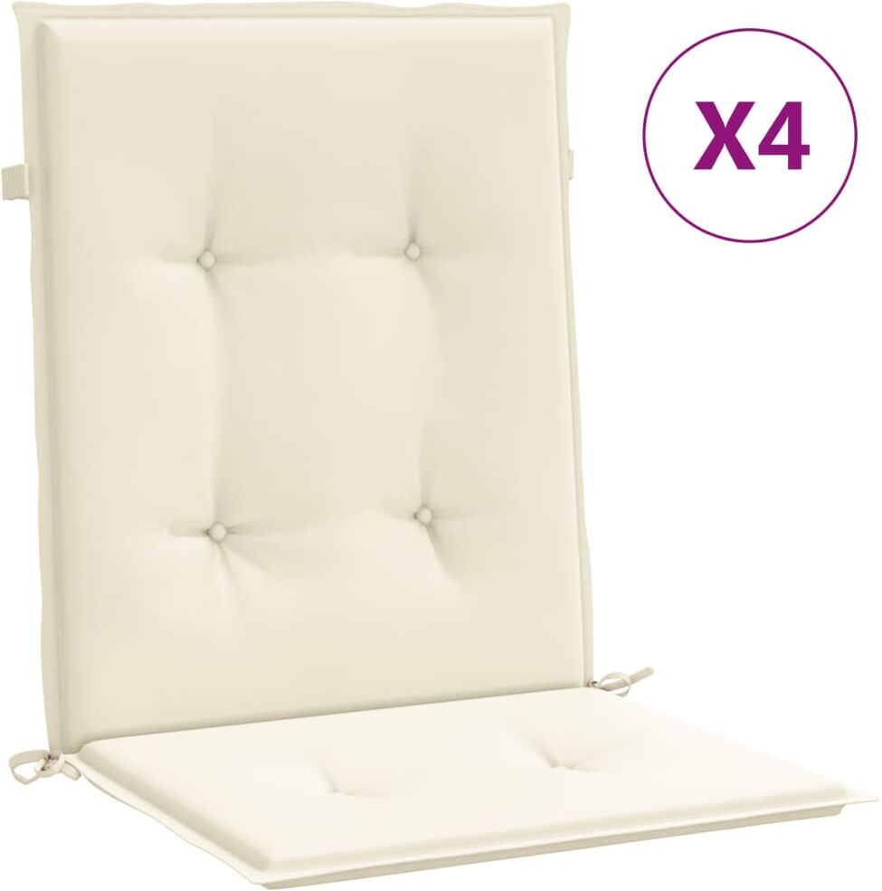 vidaXL Cuscini per Sedia 4 pz Crema 100x50x3 cm in Tessuto Oxford