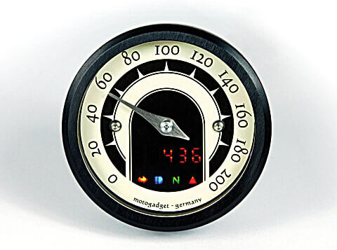 motogadget Speedometer motoscopio piccolo speedster, nero Nero