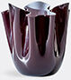 Venini 'fazzoletto Opalino' Vase, L, Dark Red