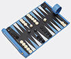 Smythson 'panama' Backgammon Roll, Nile Blue