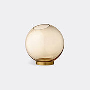 AYTM 'globe' Vase With Stand, Amber
