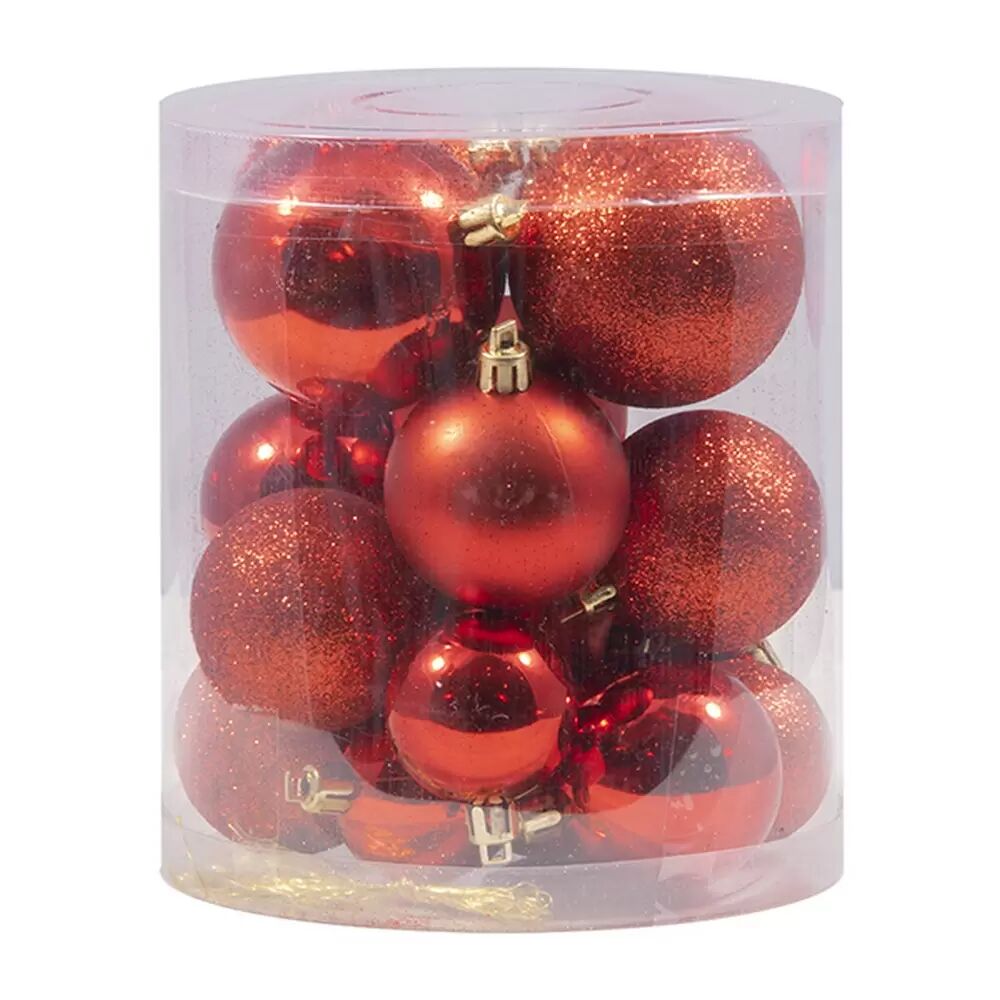 Viscio Trading Palline decorative colore Rosso per Albero di Natale Confezione 20 pz Viscio