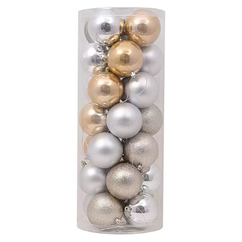 Viscio Trading Palline decorative Oro e Argento per Albero di Natale Confezione 28 pz Viscio