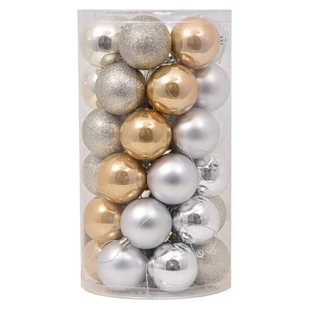 Viscio Trading Palline decorative Oro e Argento per Albero di Natale Confezione 36 pz Viscio