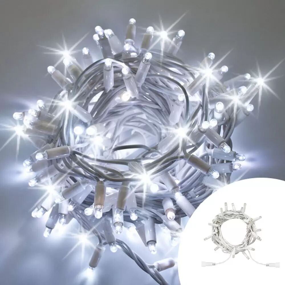 Prolunga per Catena di luci MaxiLed Reflex 3 metri da 30 Led Bianco Freddo fisso e intermittente da esterno Wisdom