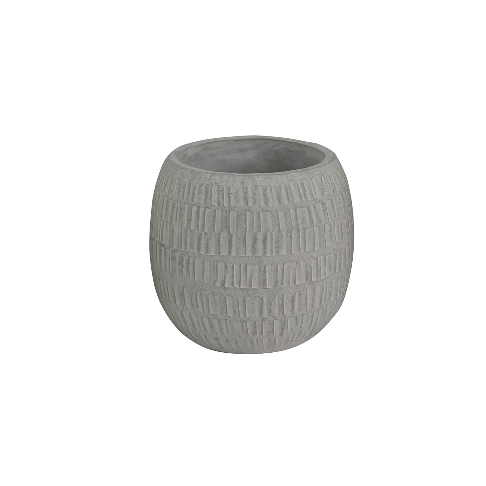 Milani Home vaso in fibra sintetica di design moderno industrial cm 16 x 16 x 14,5 h Grigio 16 x 15 x 16 cm