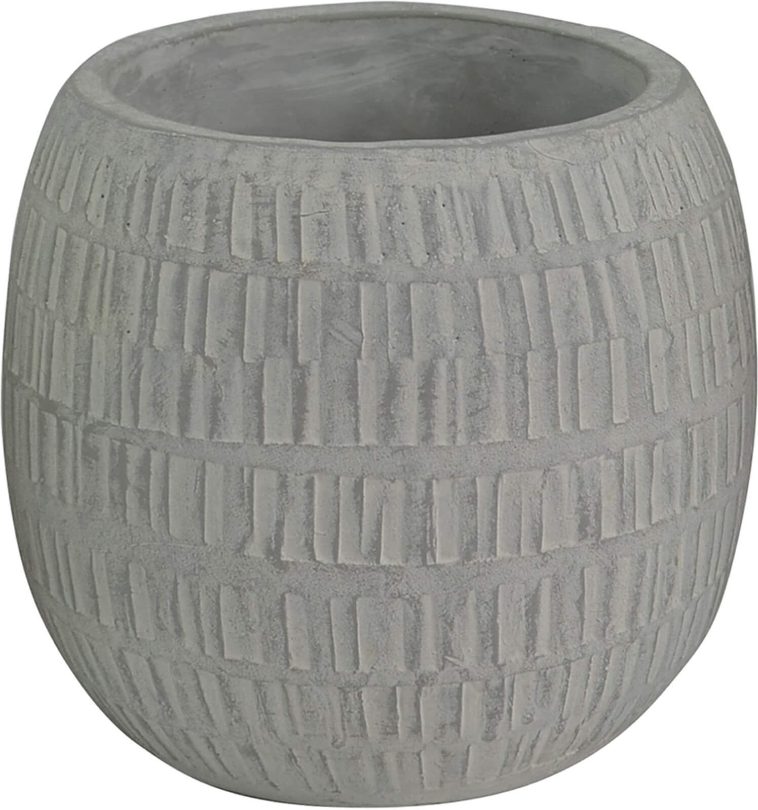 Milani Home vaso in fibra sintetica di design moderno industrial cm 23 x 23 x 19 h Grigio 23 x 19 x 23 cm