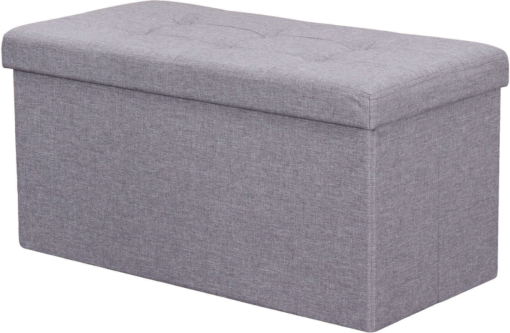 Milani Home pouf rettangolare in stoffa di design moderno, cm 76 x 38 x 38 h Grigio 76 x 38 x 38 cm