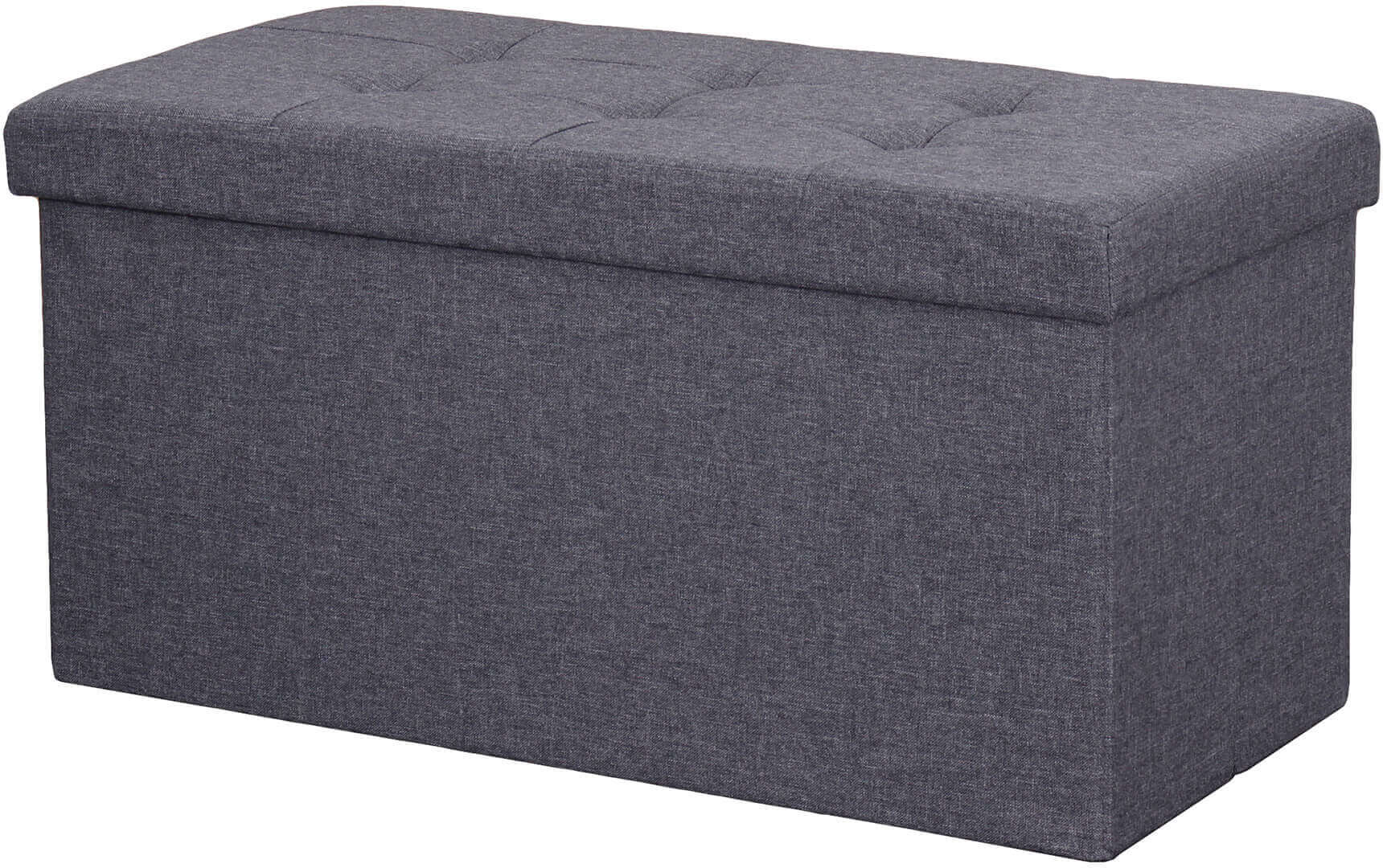 Milani Home pouf rettangolare in stoffa di design moderno, cm 76 x 38 x 38 h Grigio scuro 76 x 38 x 38 cm