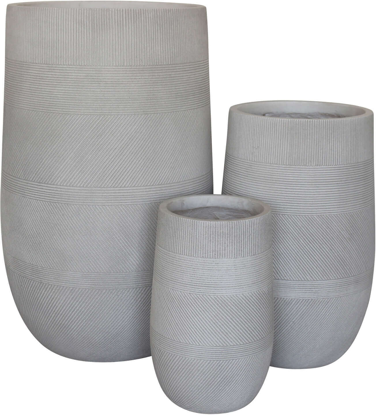 Milani Home Vasi Per Piante Rotondi Da Interno Ed Esterno Set Da 3 Dimensioni Moderni Vaso Beige 24 x 39 x 24 cm