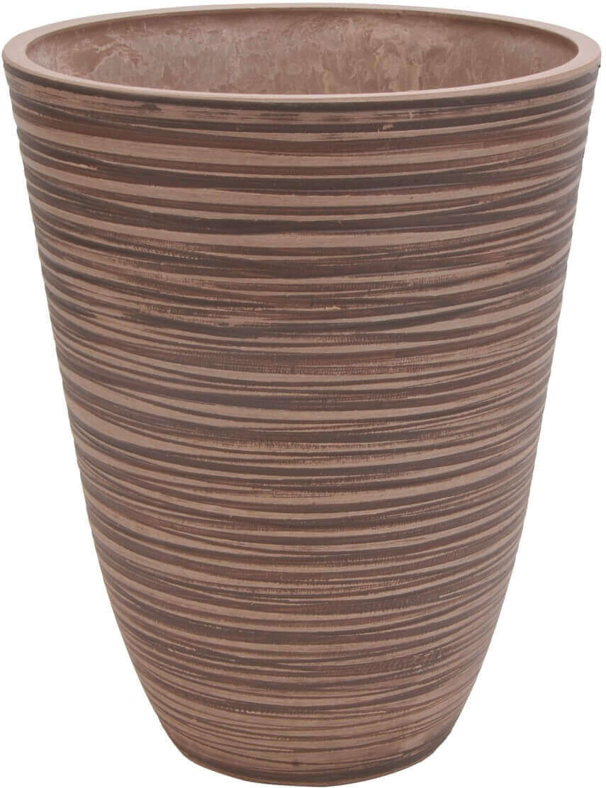 Milani Home Vaso Per Piante Da Esterno Interno Di Design In Fibra Sintetica Resistente Taupe x 36 x cm