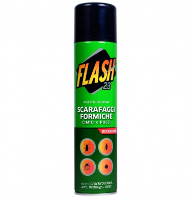 Insetticida Spray Flash 23 Contro Formiche  Scarafaggi Cimici E Pulci 400 Ml