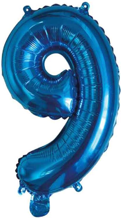 Graziano Palloncino Mylar Numero 9 Blu Medio 14&#039;&#039; 35 Cm