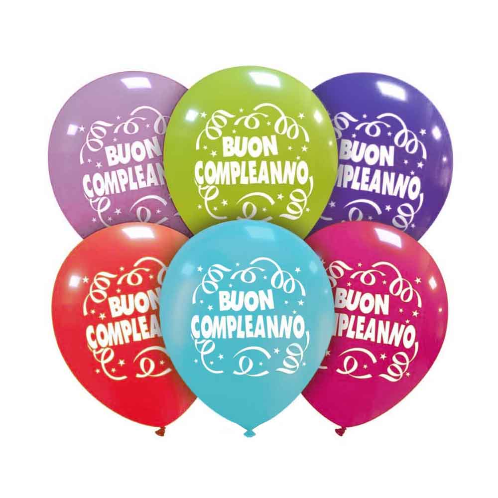 Graziano 20 Palloncini Lattice Buon Compleanno Colori Misti Medi 12&#039;&#039; 30 Cm