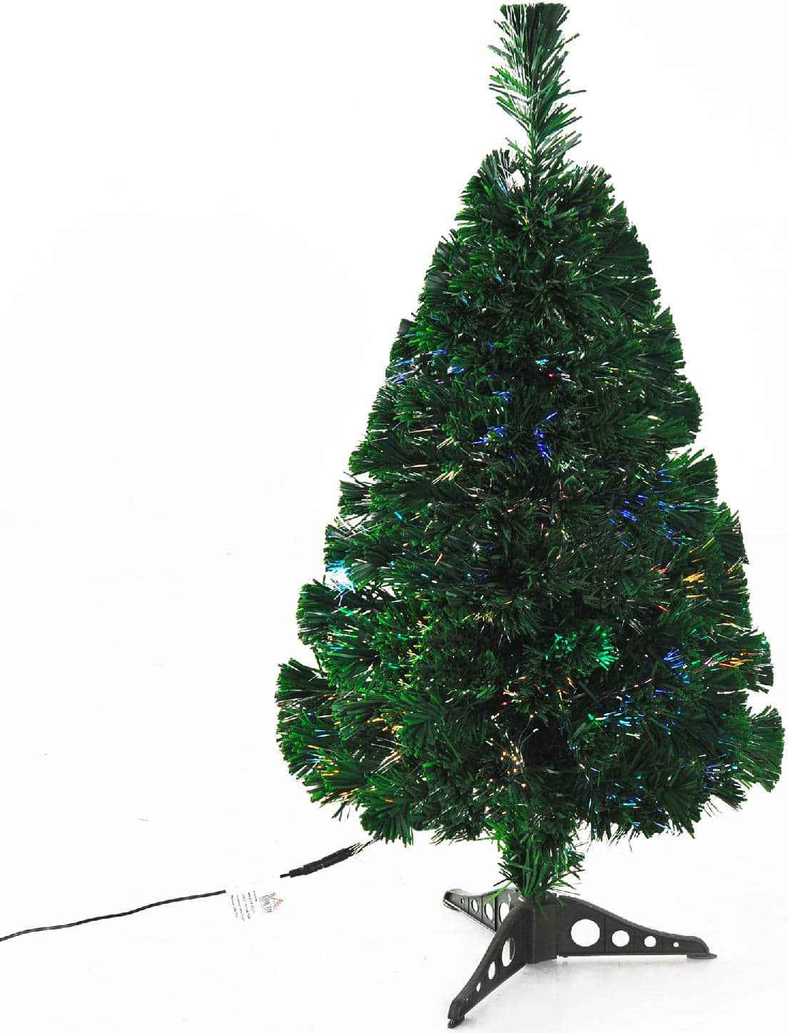 dechome 830174 albero di natale h. 90 cm con 90 rami in pvc e fibra ottica verde - 830174