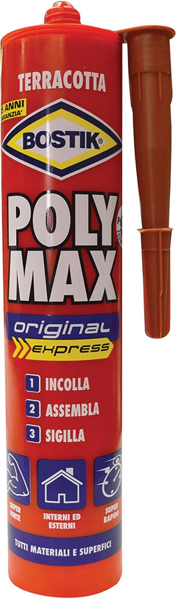 Polymax ADESIVO  ORIGINAL BOSTIK 425g EXPRESS TERRACOTTA PER TEGOLE E VASI