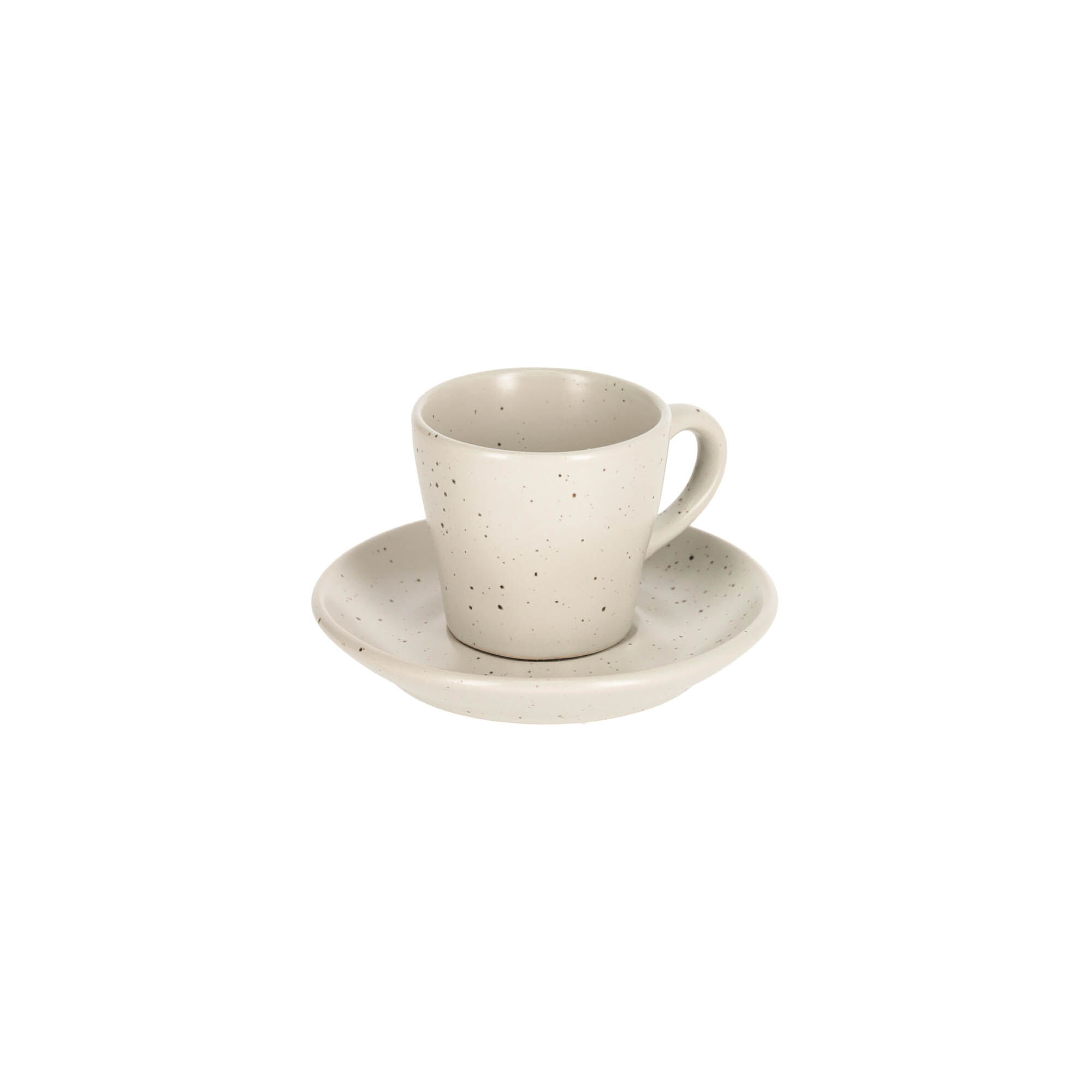 Kave Home - Aratani keramische koffiekop en schotel wit