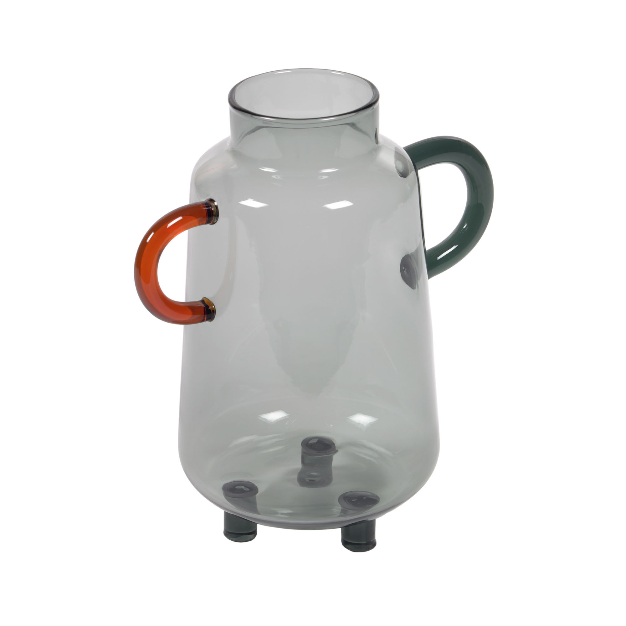 Kave Home - Vaas Kei van grijs en veelkleurig glas 18 cm
