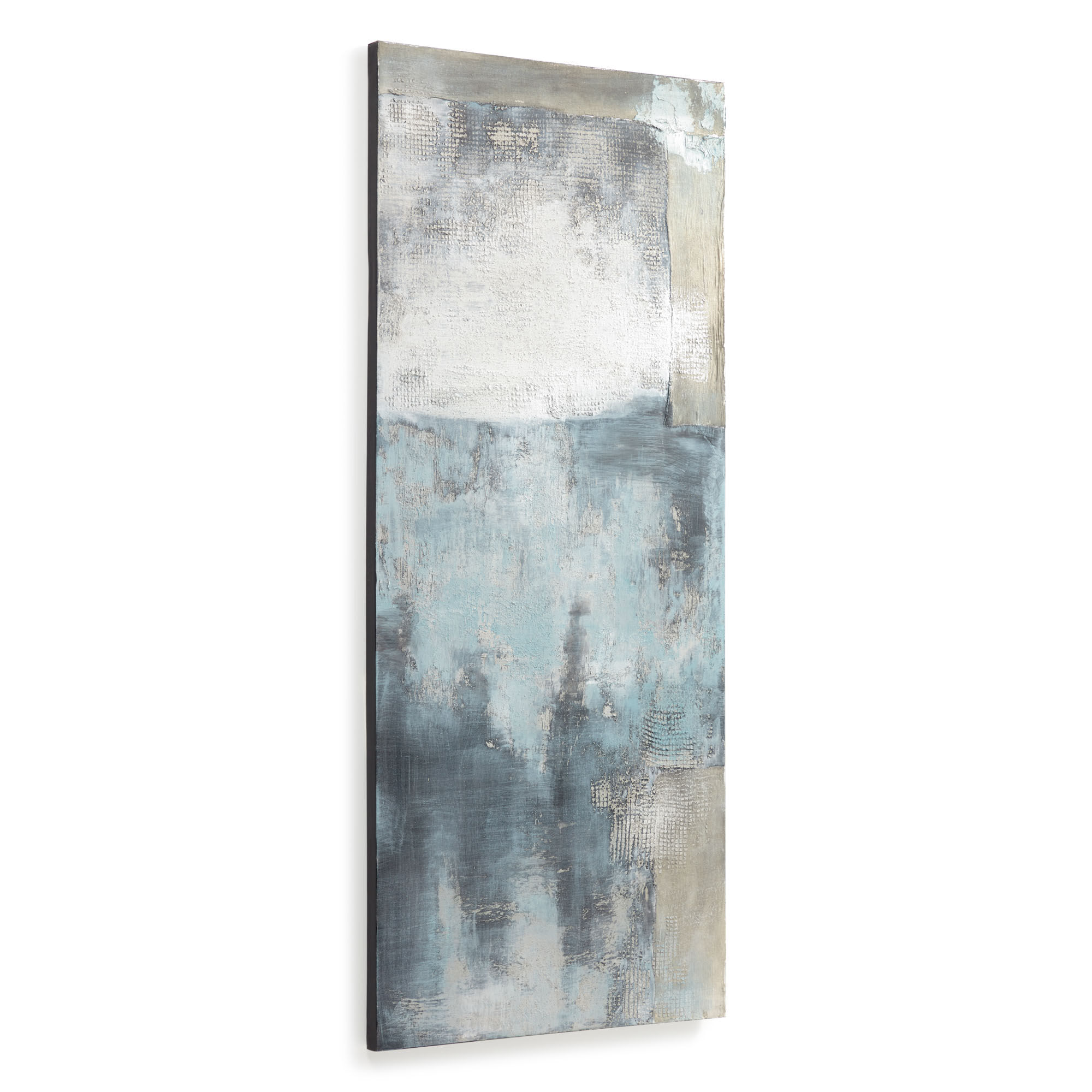 Kave Home - Schilderij Urbelina canvas in blauw en wit 50 x 120 cm