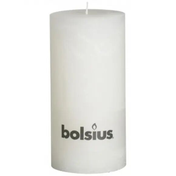 BOLSIUS Cilinderkaars Rustiek Wit H 20cm Ø 10cm Wit