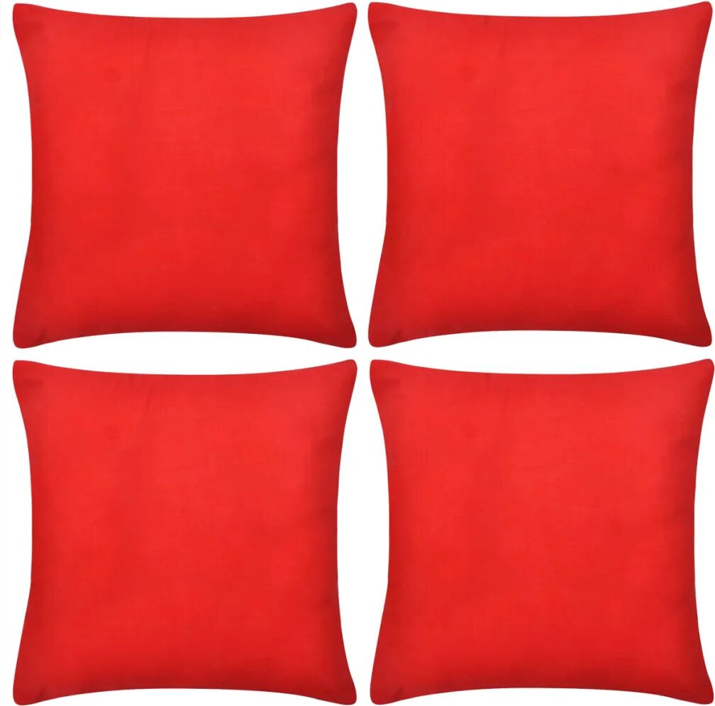 vidaXL Kussenhoezen Katoen 40x40cm rood 4 stuks