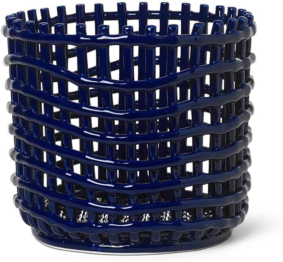 Ferm Living Ceramic basket opbergmand large Blauw