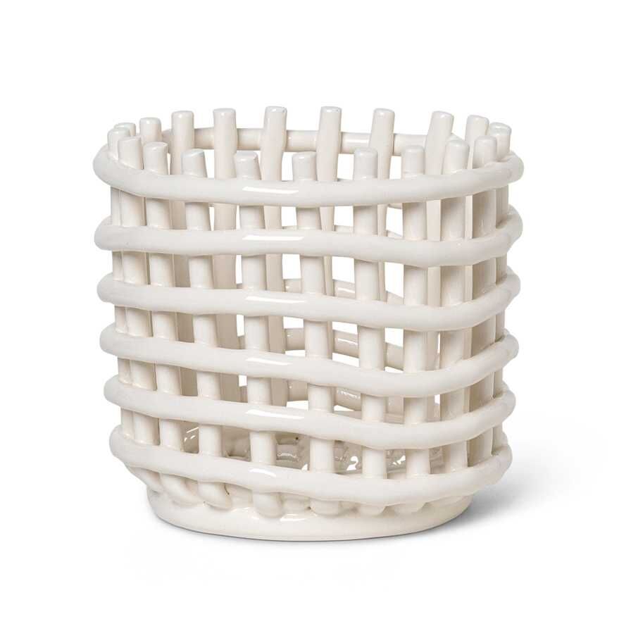 Ferm Living Ceramic basket opbergmand small Off-White