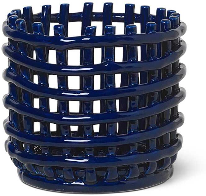 Ferm Living Ceramic basket opbergmand small Blauw