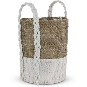 Safaary Rieten Mand van Zeegras Wit Bali Melin-Ø 30 x 32cm