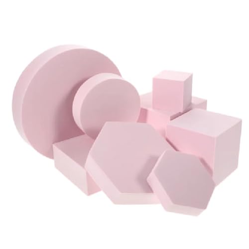 QUR 8 stuks cosmetica foto achtergrond rekwisieten schuimen geometrie vierkant fotografie decor ins vierkante geometrie foto prop set, roze gemakkelijk te gebruiken