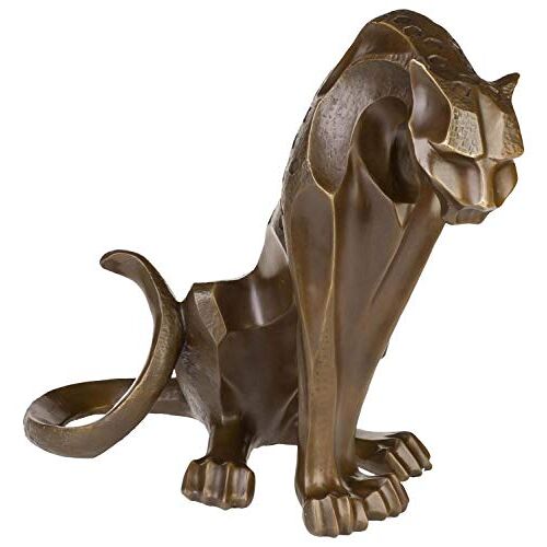 Aubaho Bronzen sculptuur Jaguar Panther Bronzen figuur Bronzen figuur sculptuur antieke stijl 54cm
