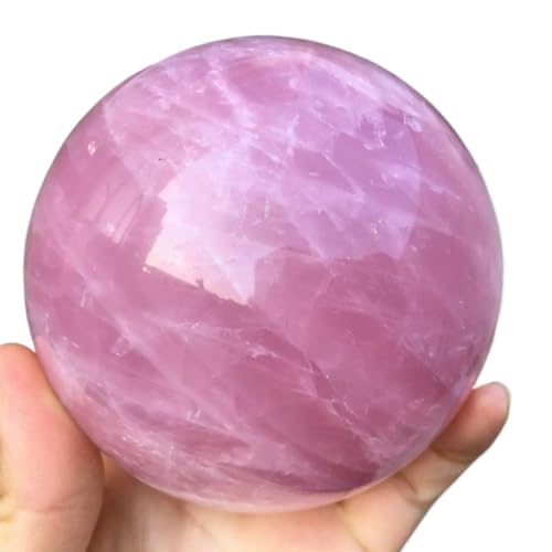 AtkitS meditatie Natuurlijke roze rozenkwarts bal kristallen bol (Size : 100-110mm)