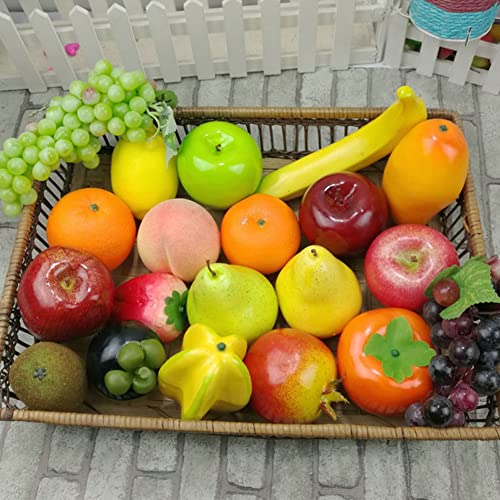 Kasituny Fake Fruit, Plastic Fruit, Kunstfruit voor Decoratie Levensecht, Kunstfruit Diverse Levensechte Nep Decoratieve Fruit Set Kies uit 31 Soorten Fruit 12PCS 6