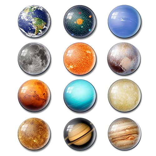 Richolyn Koelkast Space Magneten, 3D 8 planeten magneten voor koelkast, 12 sets koelkaststickers magneten voor thuis, kantoor, keuken,