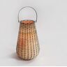 Okaa Lika Handwoven Cane&Iron Tea Light Lantern