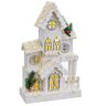 2249 Kerstversiering Wit Hout Huis 24 x 11 x 39 cm