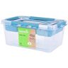 keeeper Aufbewahrungsbox mit Deckel und Einsatz, 29 x 19 x 12,4 cm, 4,2 l, Hubert+Hilda, Transparent/Aqua Blau