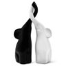 FeinKnick Harmonieus olifantenpaar uit keramiek in zwart & wit moderne sculptuur als paar bestaande uit twee individuele olifanten decoratieve figuren 26cm hoog olifant ideaal als cadeau
