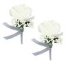 SDFSA 2 stuks mannen Boutonniere, Rose Boutonniere, Bruiloft Corsage, Handgemaakte Kunstmatige Bloem Kunstmatige Boutonniere met Pin en Clip voor Bruiloft, Banket, Prom, Party Decor (Paars)