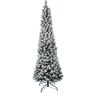 Megashopitalia Kerstboom Slim grenen besneeuwd 210 cm oppervlak realistische opening paraplu diameter 76 cm (besneeuwd)