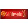 speecheese Glühwein metalen bord L in 10,5 x 28 cm in rood blikken bord voor glühweinstand decoratie voor Kerstmis kerstmarkt kerstversiering winter advent metalen bord L in 10,5 x 28 cm