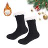 DAUZ Foozie Slipper Socks for Men Women, Christmas Socks Women fuzzy socks,Cozy Thick Non Slip Christmas Socks (One size,Black)