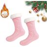 DAUZ Foozie Slipper Socks for Men Women, Christmas Socks Women fuzzy socks,Cozy Thick Non Slip Christmas Socks (One size,Pink)