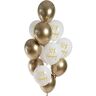 Folat 25165 Ballonnen set latex gouden jubileum 33 cm 12 stuks voor jubileum 50 jaar