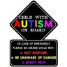 BBRGIRL 10 stuks autisme veiligheidswaarschuwing sticker, kind met autisme aan boord sticker, autisme sticker voor raamklampen en stickers, 3 x 5 inch autisme label (4 x 5,5 in)