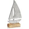 com-four ® Maritiem decoratief schip van metaal met houten voet, 12 x 22 x 5 cm (01 delig zeilschip)