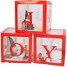 Darmlly Kerstdecoraties, grote rode transparante Joy Box Joy Blocks decoraties voor feestdagdecoraties, woondecoratie, duurzaam, 30 x 30 cm