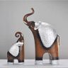 CHUDOU Ornamenten, een paar olifant ornamenten standbeeld woondecoratie sculptuur ornamenten hars ambacht olifant standbeeld (kleur: B)